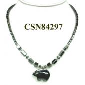 Hematite Zuni Bear Pendant Beads Stone Chain Choker Fashion Women Necklace